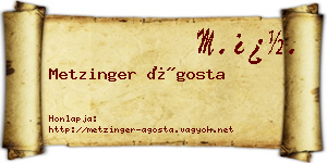 Metzinger Ágosta névjegykártya